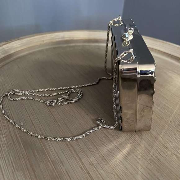 Black and Silver Metal Clutch Purse - Picture 2 of 5